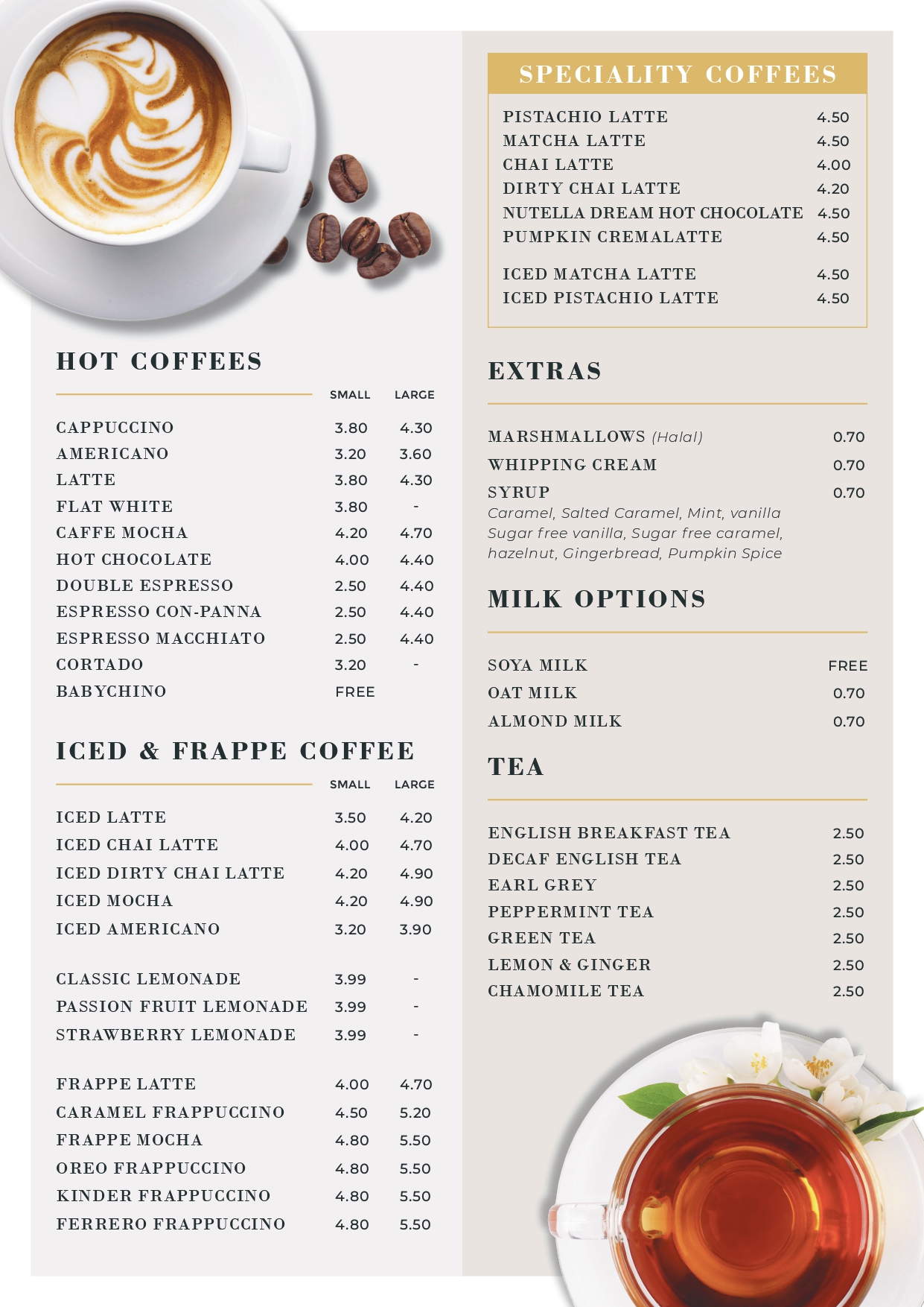 Dessert menu page 2