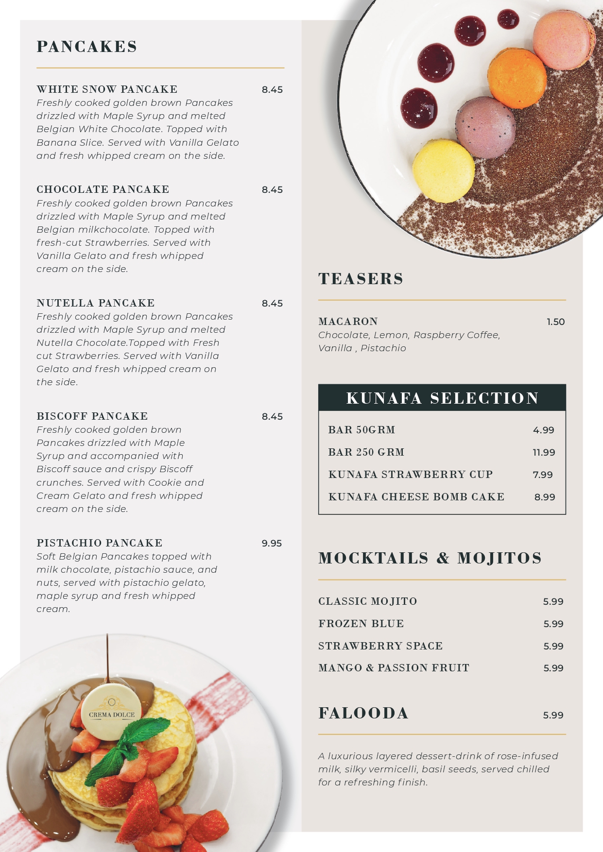 Dessert menu page 3